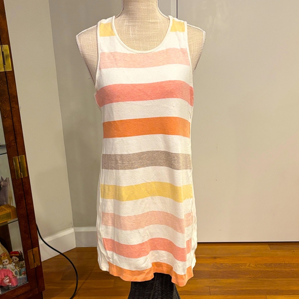 Splendid Coastal Cotton Blend Striped Mini Dress Medium